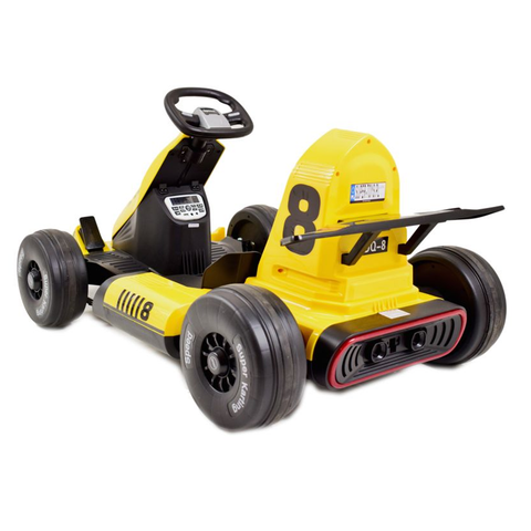 Kids Electric Ride On Go Kart With 12v Power Battery 4 wheel With RC - Yellow