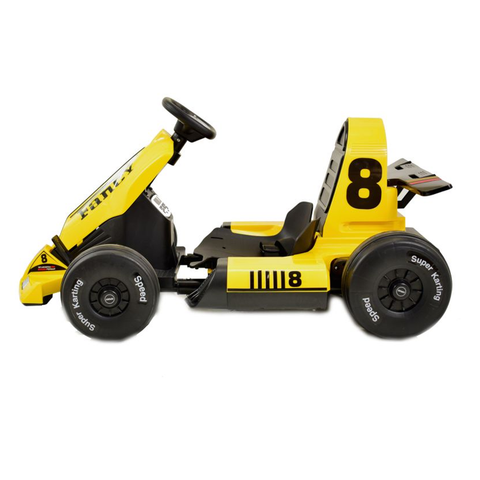 Kids Electric Ride On Go Kart With 12v Power Battery 4 wheel With RC - Yellow