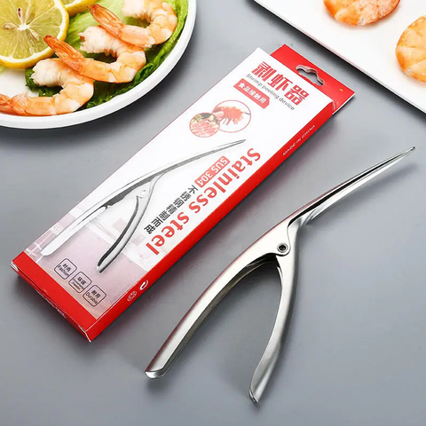 Shrimp Peeling Plier Silver 21 x 6.5centimeter