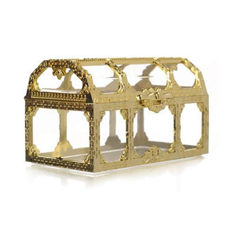 Cromoxome Rectangle GOLD Plastic Decorative Wedding Favor Box 9x5x3.5 Cms  (Pack of 6) - Willow