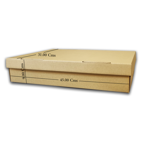 Heavy Duty Brown Corrugated kraft Boxes with Lid and Base (45x31x9) Cms – (6Pc Pack) - WILLOW