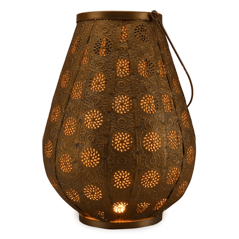 Golden Glamour Metal Moroccan Style Lantern (Gold, 27 x 55 cm)