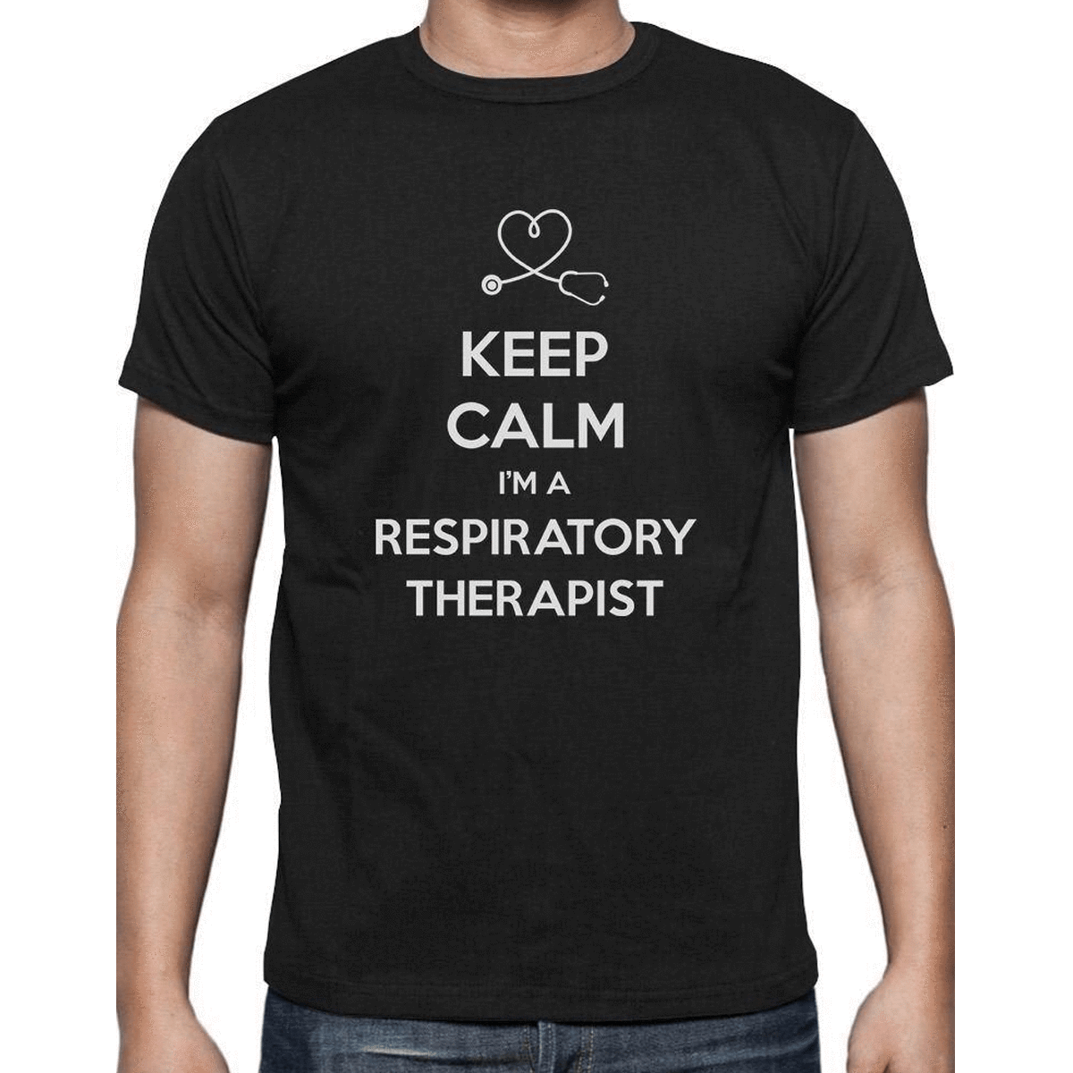 Keep Calm Respiratory Therapist  - Casual 160Gsm Round Neck T Shirts