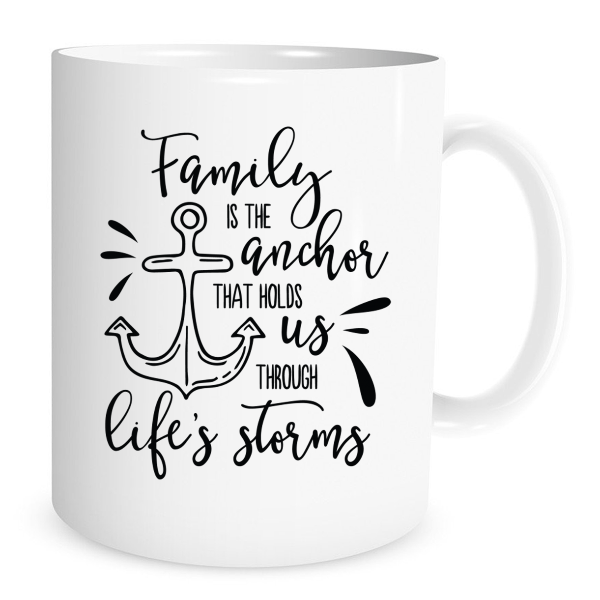 Family is the anchor that holds us through - 11 Oz Coffee Mug