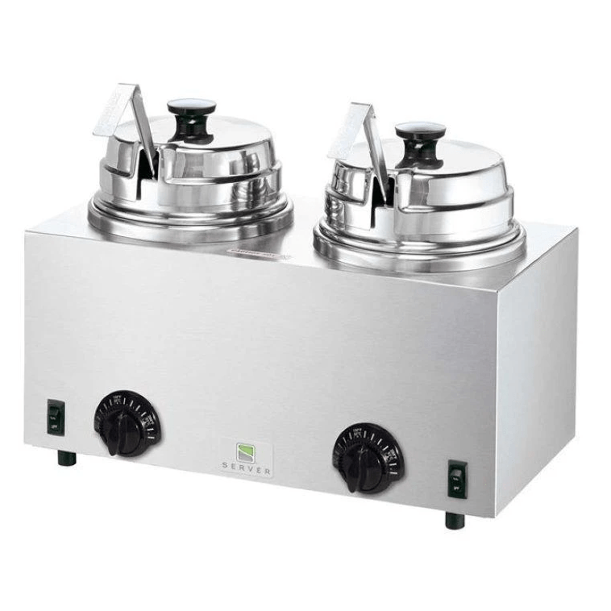 Server Twin Topping Warmers with 2 ladles