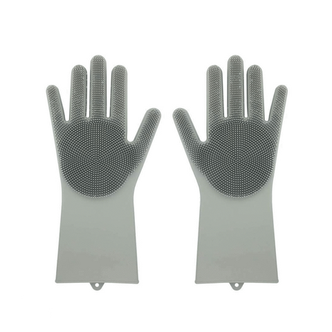 Magic Reusable Silicone gloves with Wash Scrubber Heat Resistant for Cleaning