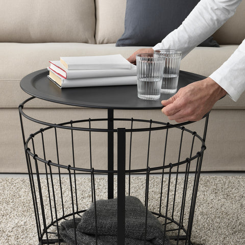 GUALÖV Storage table, black 60 cm