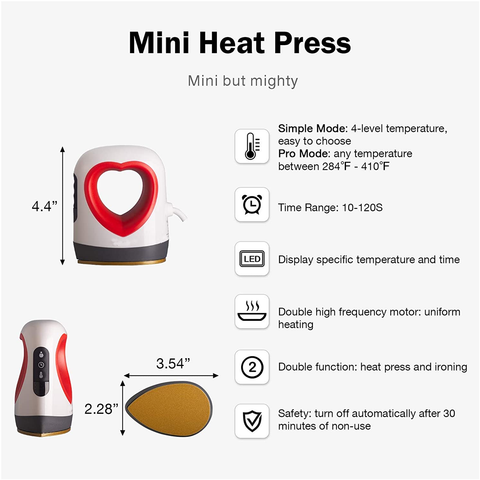 Mini Heat Press Tshirt Easy Press Machine for Small HTV Vinyl Project