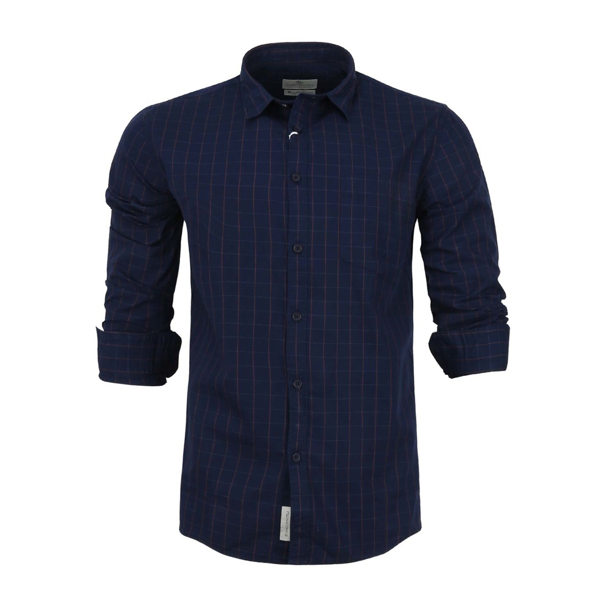 Men's Casual Shirt Long Sleeve 348701 Navy - Marco Donateli