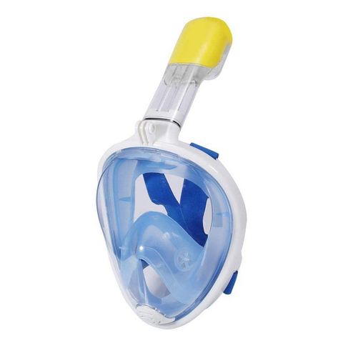 Anti fog Detachable dry Snorkeling Full Face Mask set Scuba Diving mask-BLUE
