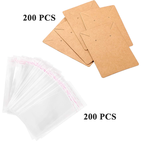 Earring Holder / Display Cards (200 Pc Pack) Black - Willow