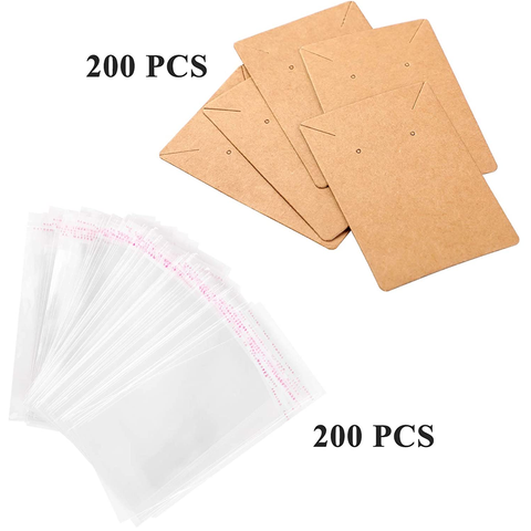 Earring Holder / Display Cards (200 Pc Pack) White - Willow