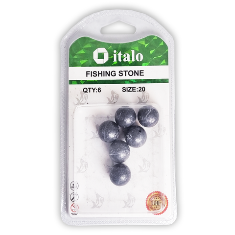 Fishing Stone Long Shape Sinker Pack of 3pcs - Size 40 - Italo