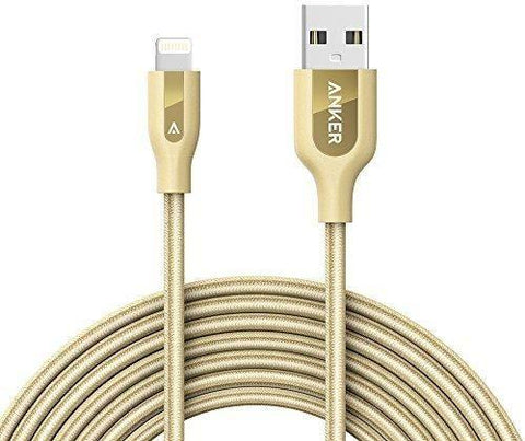 Anker PowerLine+ Lightning Cable  Durable and Fast Charging Cable [Double Braided Nylon] for iPhone, iPad and More (10ft) - SquareDubai