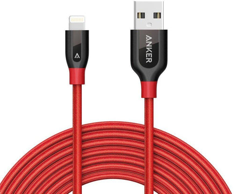 Anker PowerLine+ Lightning Cable  Durable and Fast Charging Cable [Double Braided Nylon] for iPhone, iPad and More (10ft) - SquareDubai