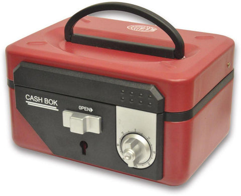 FIS Cash Box Steel Red Color With Number / Key lock , 152 x 115 x 80 mm