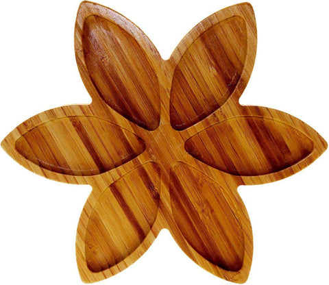 Liying Bamboo Brown Flower Shape Plates & Dishes