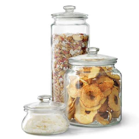 VARDAGEN Set of 2 Jar with Lid, Clear Glass 1.8 l (29x11 Cms)