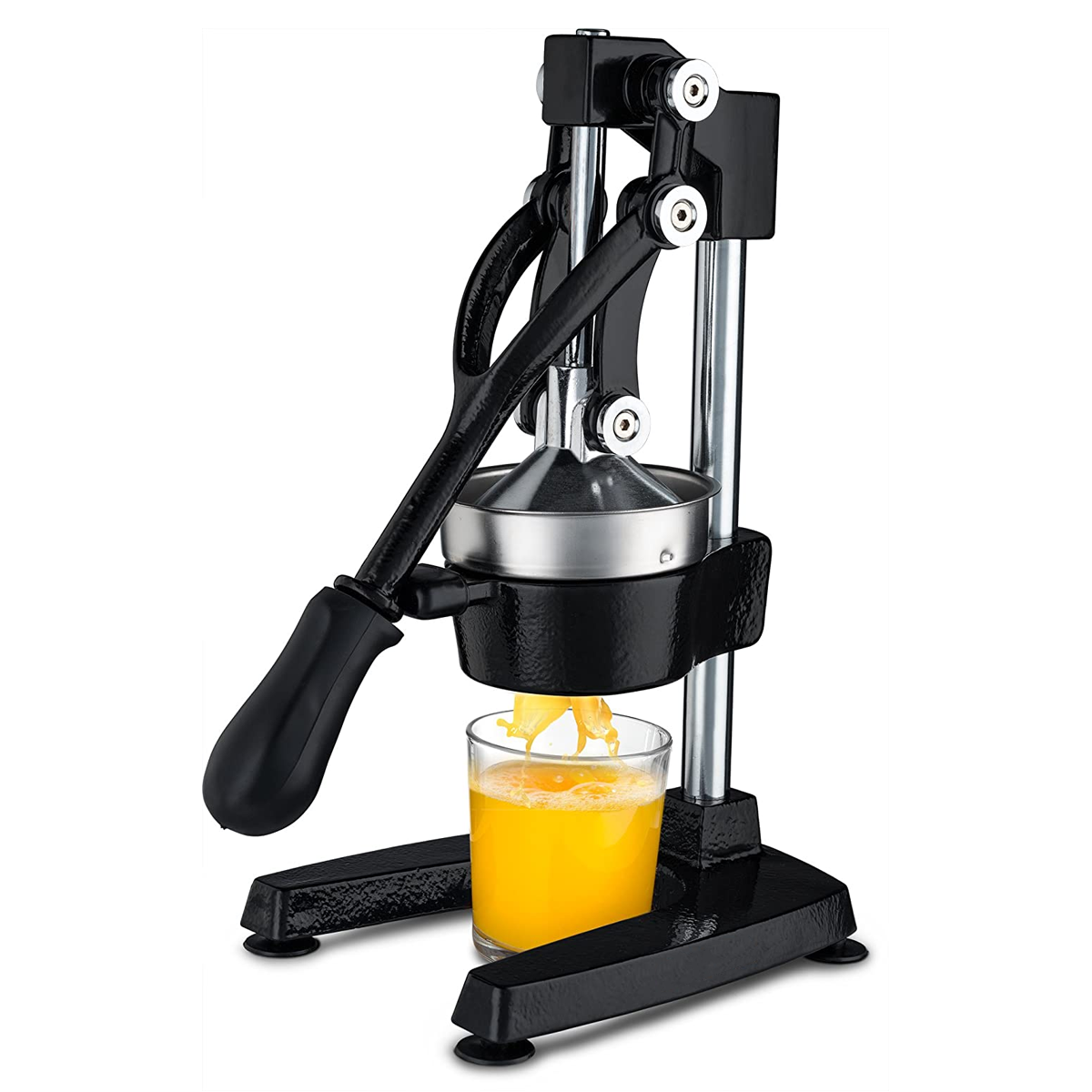 Olmecs Commercial Grade Orange and Lemon Press Juicing -Extracts Maximum Juice Heavy Duty Cast Iron Base and Handle - Non Skid Suction