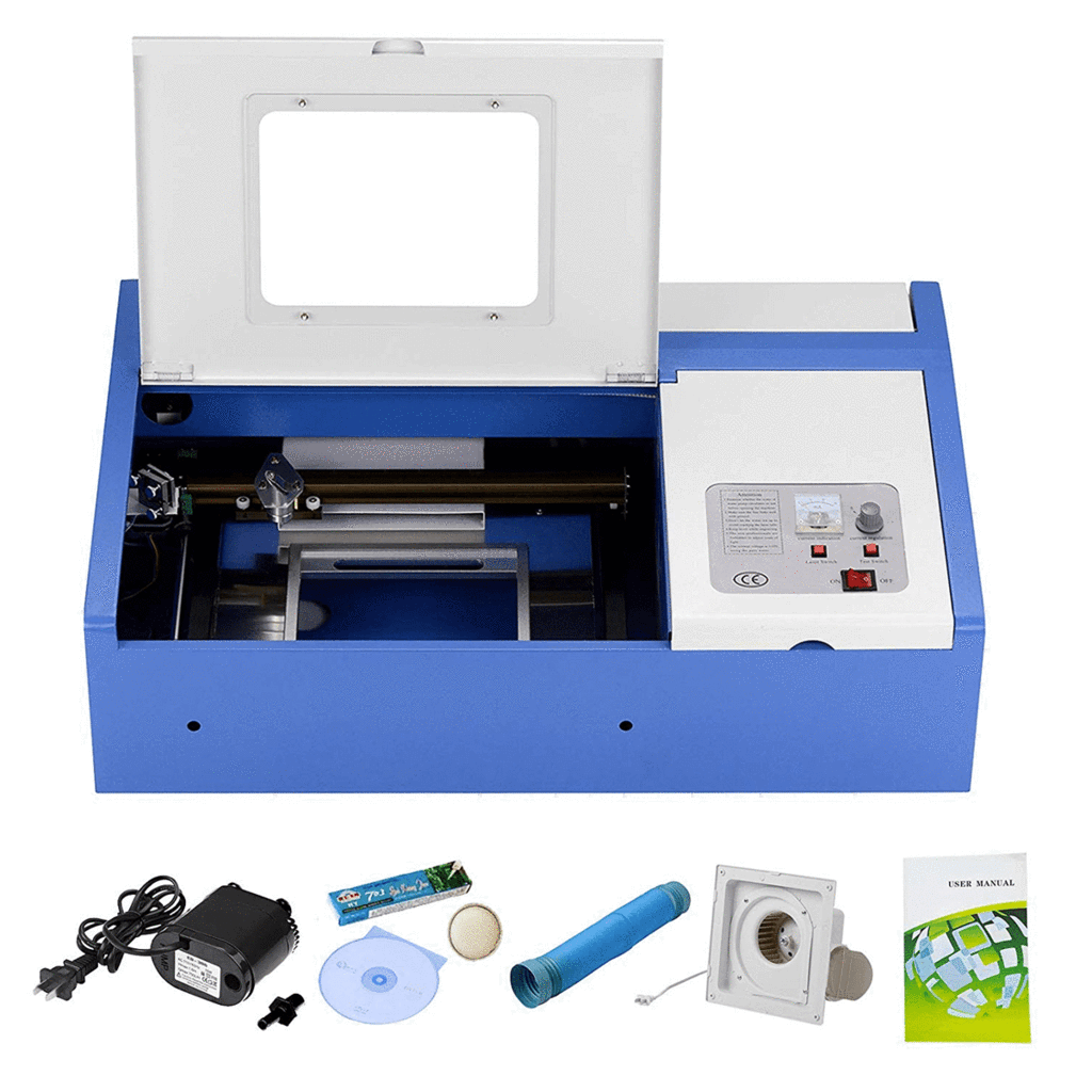 DIY Engraving Machine 40W CO2 with USB Port 12x8" - Blue