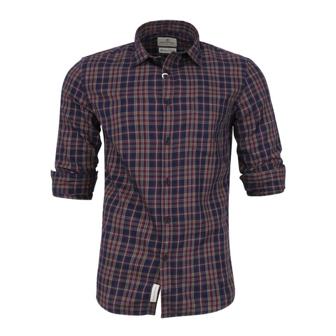 Men's Casual Shirt Long Sleeve 348091 Navy - Marco Donateli