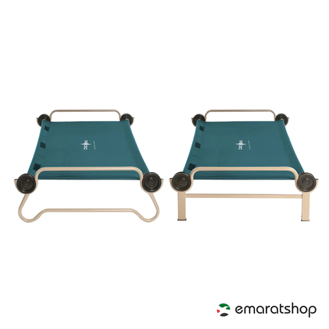 Disc-O-Bed XL with Organizers Includes Height Extension & Foot Pads - Blue