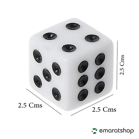 Olmecs Set of 50 Large Opaque Jumbo Dice - White with Black & Red Pip - 25mm