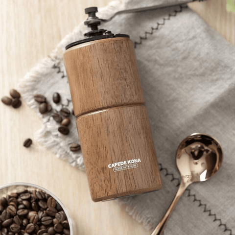 CAFEDE KONA Wood Hand Manual Coffee Grinder