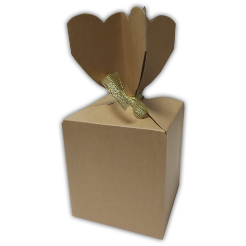 Kraft bow-knot Cardboard Gift Boxes for Wedding Favors  with Twine & Thank You Card 10x9 Cms (12Pc Pack)  - Willow- Willow