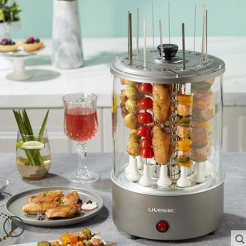 Electric oven kebab machine home automatic rotating indoor self-service small smokeless barbecue mutton skewer