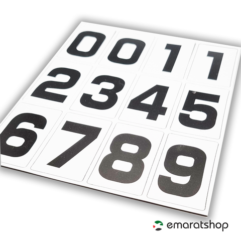 Olmecs Magnetic Heading Numbers Fridge Magnets : Black  Size: 6x3,3 Cms