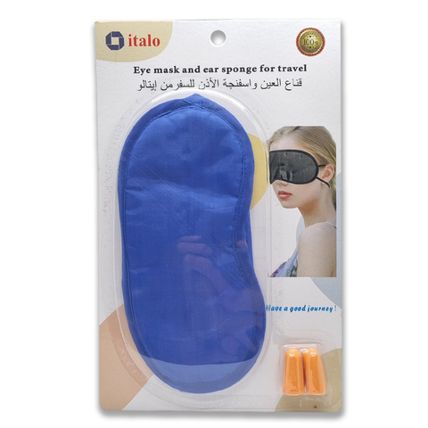 ITALO Colourful Eye Mask and Ear Plug Set (Blue)