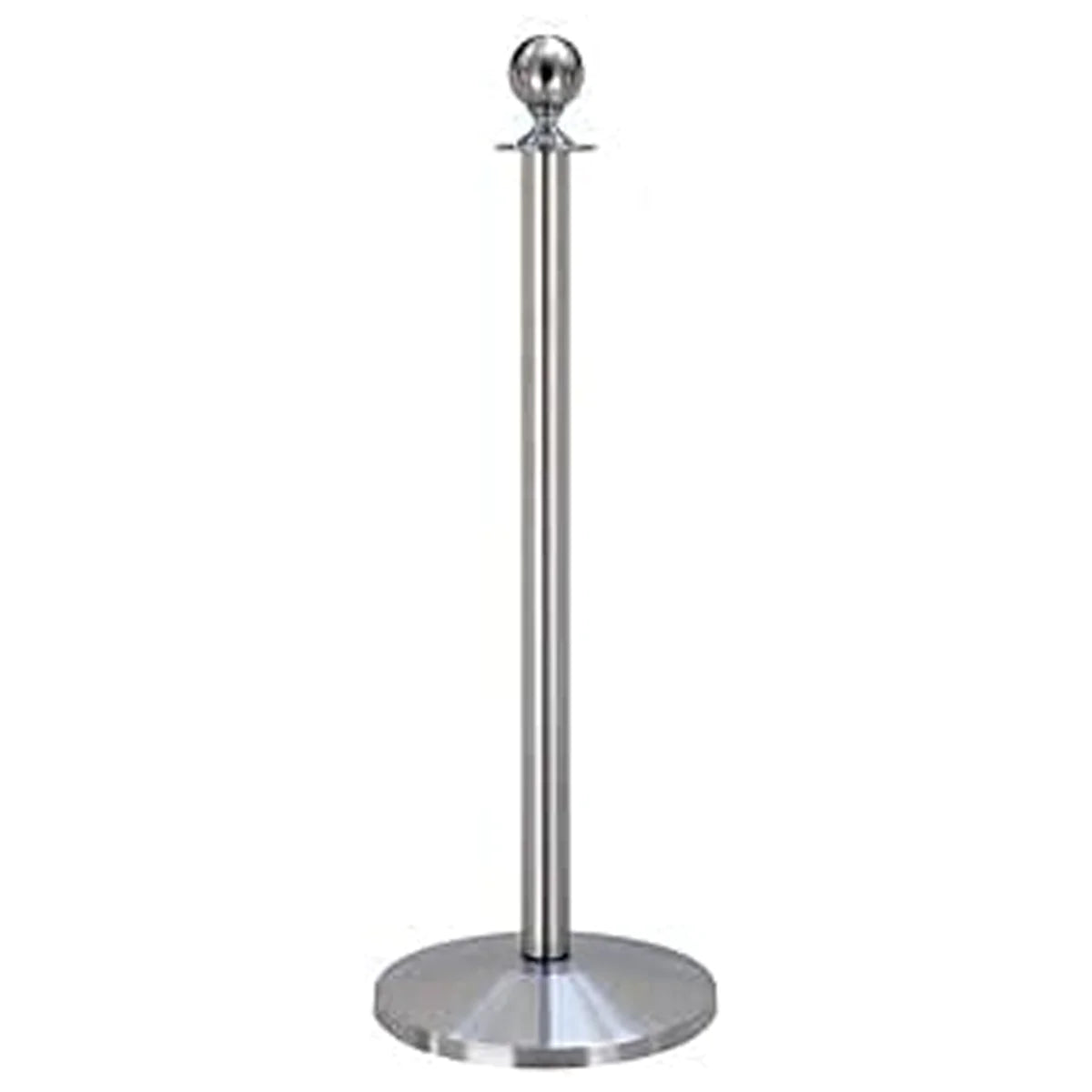 Olmecs Silver Round Top Barrier Pole Only Stanchions and Velvet Ropes / Knitted Ropes