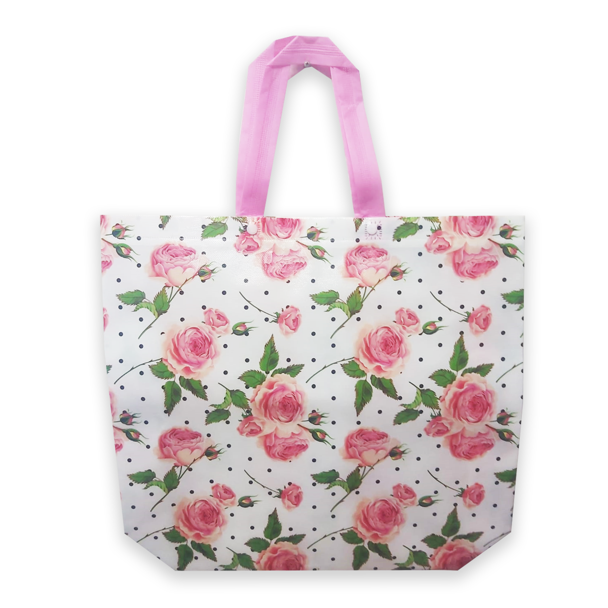 Set of 12 Floral Reusable RPET Grocery Tote Shopping Bags Heavy Duty & Water Resistant 48x46x12Cms - WILLOW