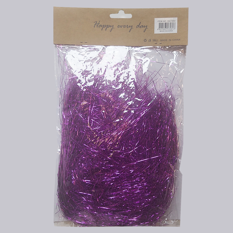 45 Gms Metallic Straight Cut Shredded Gift Basket Filler Tinsel Foil Made From Acrylic Resin Maroon - Willow