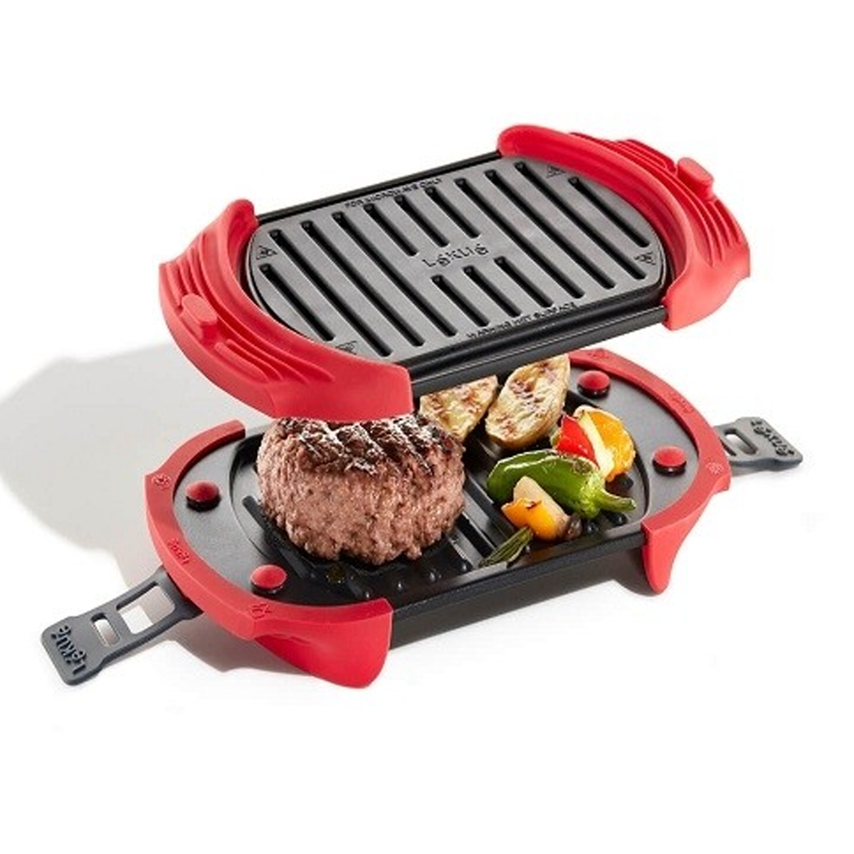 Microwave Grill Red and Black - Lekue