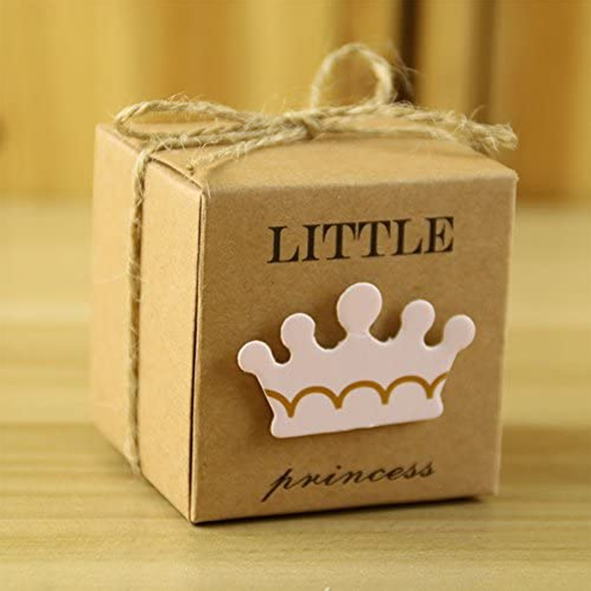 50pcs Baby Shower Candy Box Little Prince/Princess Kraft Boxes