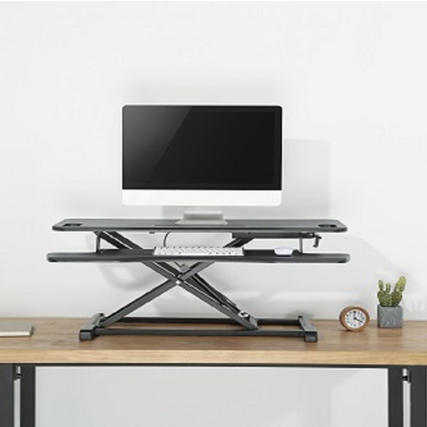 SH-S2802N Gas Spring Sit-stand Desk Converter With Keyboard Tray - Olmecs