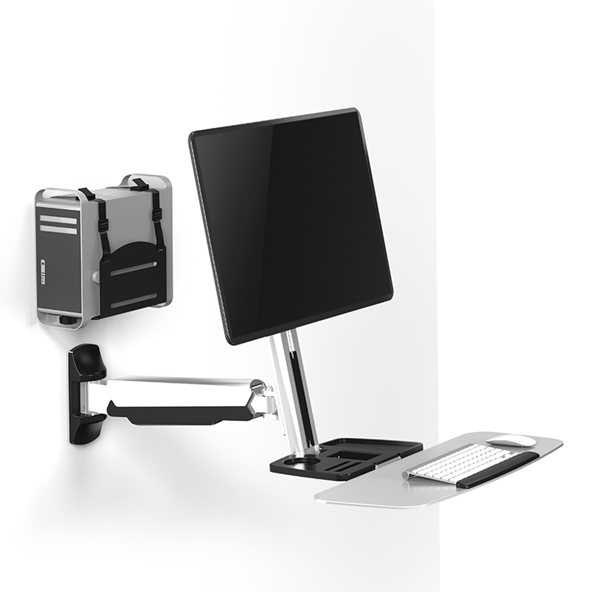 Olmec Computer Inside SH-S02W01 Single Screen Premium Gas Spring Computer Wall Mount - Olmec ...