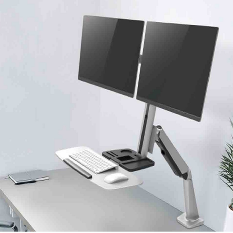 Olmec Computer Inside SH-S02C02 Dual Screen Premium Gas Spring Computer Desk-top Mount - Olm ...
