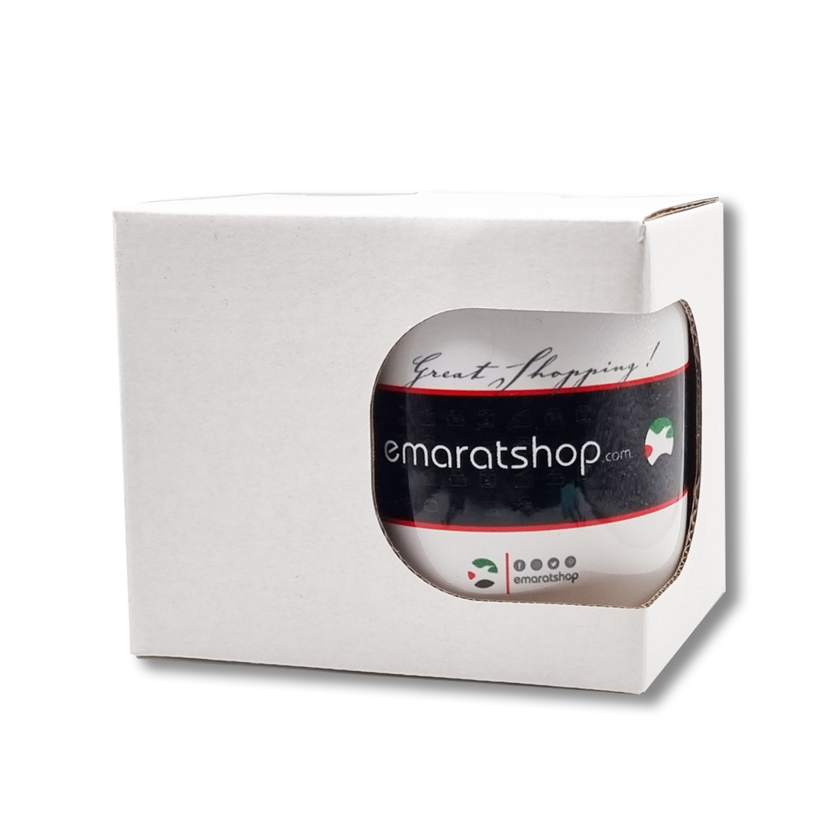 11oz White Corrugated Mug Box with Window White (25Pc Pack) - Willow