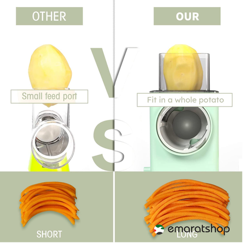 Upgraded Rotary Cheese Grater 2.0 -Round Mandoline Slicer for Kitchen