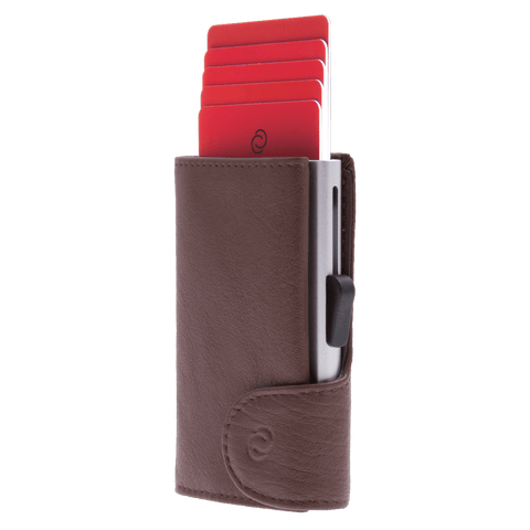 C-Secure Aluminum Card Holder with Genuine Leather and Coin Pouch - XD Design