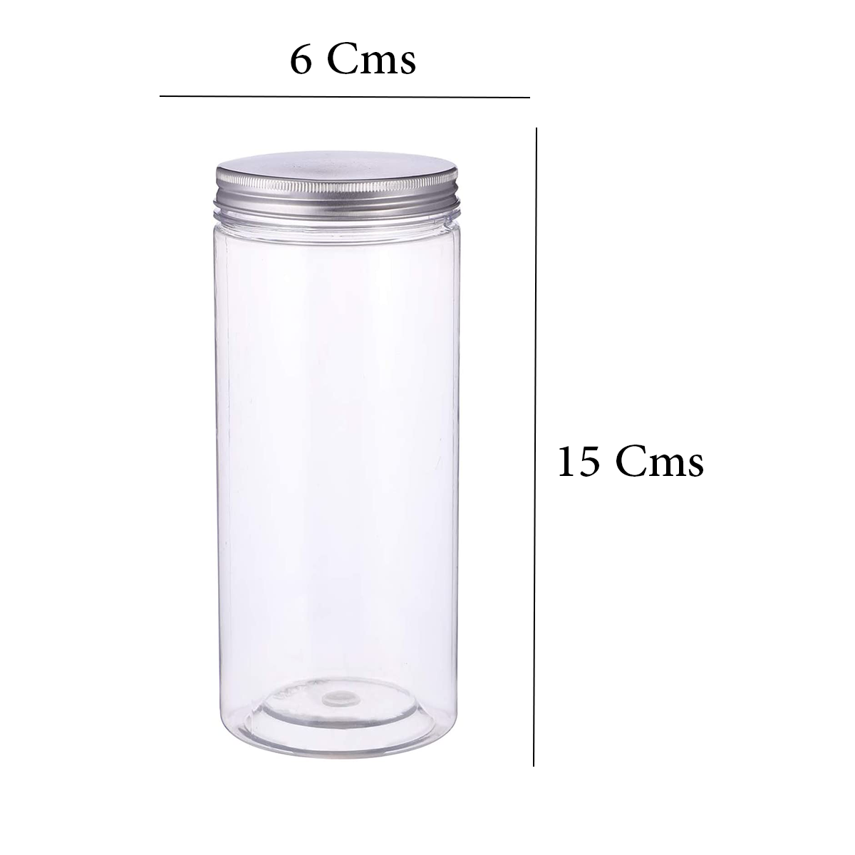 Plastic Storage Jars with Screw on Lids (15x6 Cms) 12Pcs Pack - wILLOW