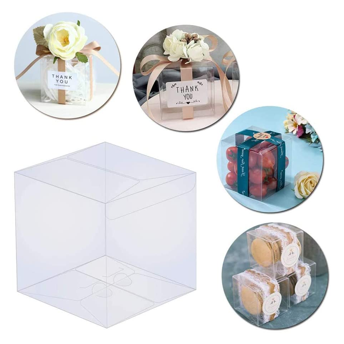 Plastic Gift Box,10x10x10 Cms Clear Boxes for Favors 12 Pcs - Willow