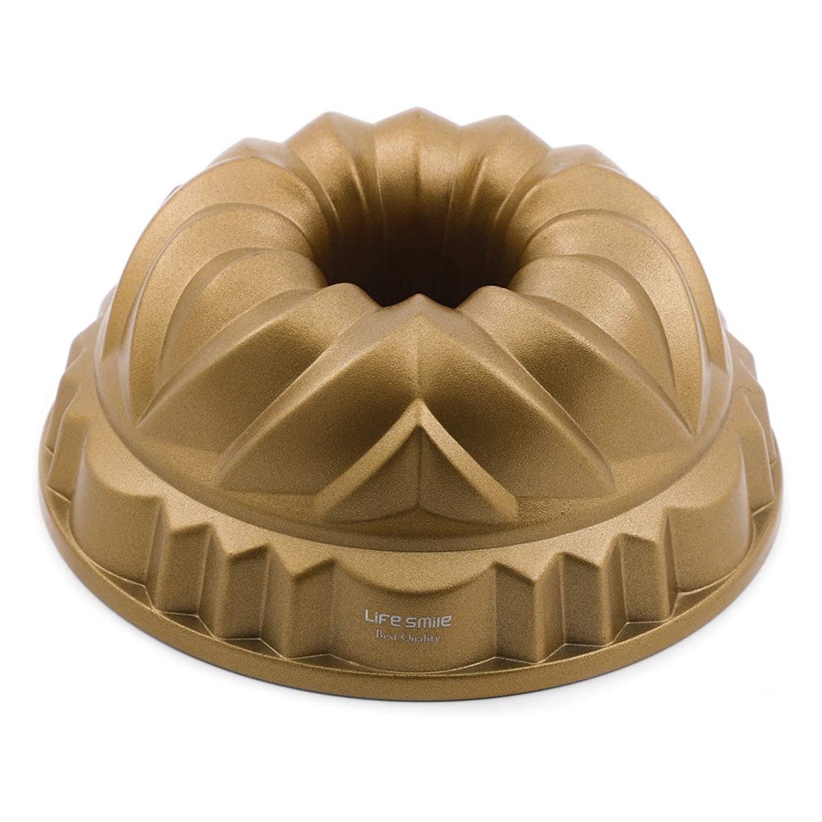 Bundt Crown  cake pan | Aluminium Cake Mold | Non Stick Coating | Gold (Size: 24CM x 24CM x 10CM) - LIFE SMILE