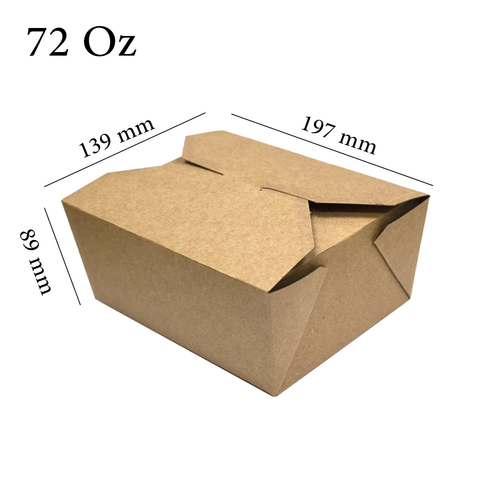 120 Pcs  Kraft PE Takeaway Boxes  (36oz) - Willow