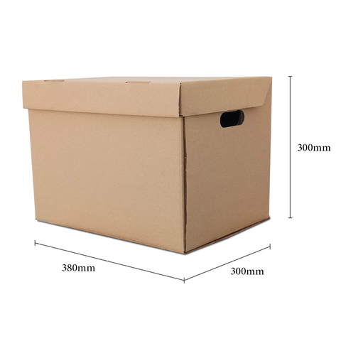 Large Kraft Archive Boxes & Lids  40x30x30Cm (6Pc Pack) Willow