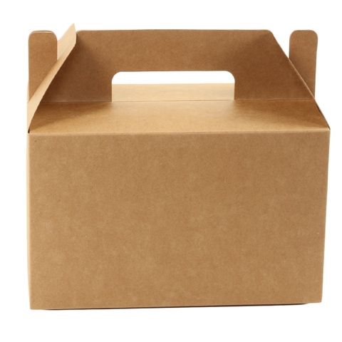 Large Kraft Corrugated Gable Favor Boxes with Handles  40x30x18Cm (10Pc Pack) - Willow