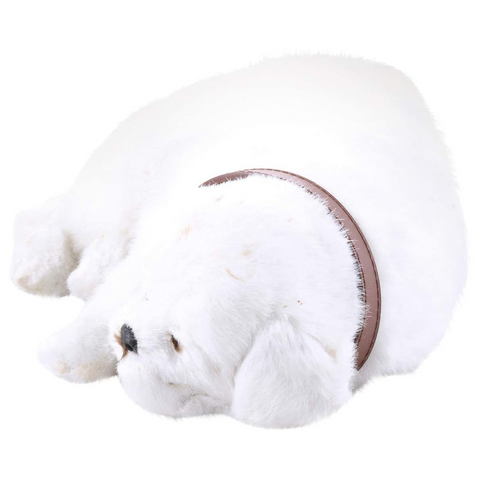 Faux Fur Sleeping Dog Decor White - Daweigao